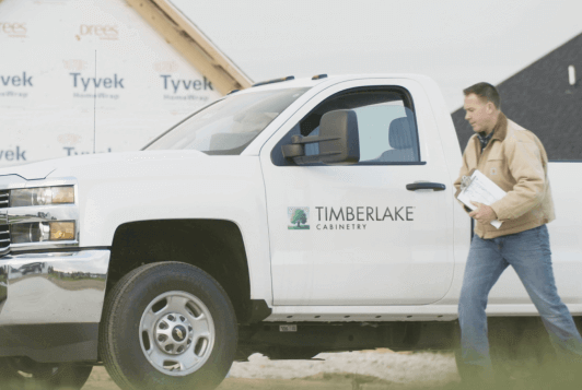 contractor and truck with timberlake logo