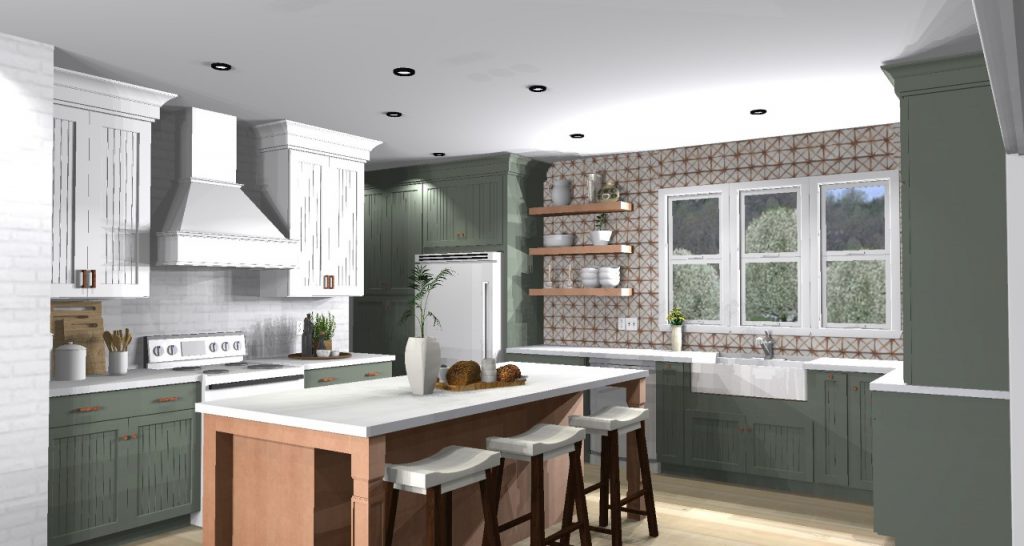 Tucson Painted Linen & Painted Sage Kitchen - Visual from 2020 Design